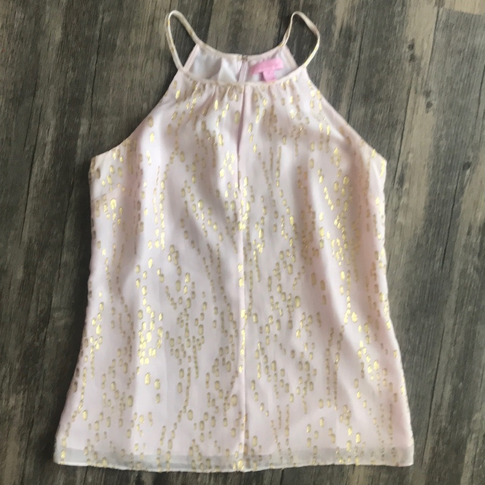 Pink and gold Lilly Pulitzer top!
